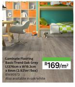 Laminate Flooring Basic Trend Oak Grey L1376cm x W19.3cm x 6mm (2.921 Sqm/Box) 81490973-Per Sqm
