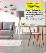 Floor Tile Ceramic Lethabo Grey L43cm x W43cm (2.4 Sqm/Box) 81484011