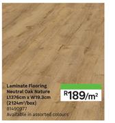 Laminate Flooring Neutral Oak Nature L1376cm x W19.3cm (2.124 Sqm/Box) 81490977-Per Sqm