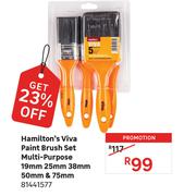 Hamilton's Viva Paint Brush Set Multi Purpose 19mm, 25mm, 38mm, 50mm & 75mm 81441577