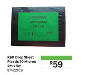 K&K Drop Sheet Plastic 70 Micron 2m x 5m 81422109