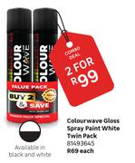Colourwave Gloss Spary Paint White Twin Pack 81493645-Each