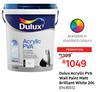 Dulux 20L Acrylic PVA Wall Paint Matt Brilliant White 81416512