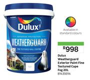 Dulux 20L Weatherguard Exterior Paint Fine Textured Cape Fog 81435014