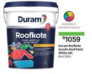Duram 20L Roofkote Acrylic Roof Paint White 81417503