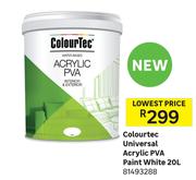 Colourtec 20L Universal Acrylic PVA Paint White 81493288