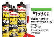 Pattex No More Nails Strong & Easy 81445582-400g Each