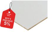 MDF Board Single Face White Melamine T3mm x W2750mm x L1830mm 81451609