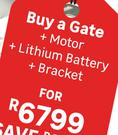 Centurion Anti Theft Gate Motor Bracket + Centurion D5 Evo Gate Motor +Unicross KifePO4 Gate Battery