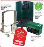 Centurion Anti Theft Gate Motor Bracket + Centurion D5 Evo Gate Motor +Unicross KifePO4 Gate Battery