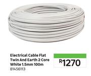 Electrical Cable Flat Twin And Earth 2 Core White 1.5mm 100m 81456113