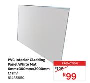 PVC Interior Cladding Panel White Mat 6mm x 300mm x 3900mm 1.17 Sqm 81435850