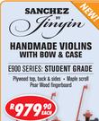 Sanchez Handmade Violins With Bow & Case 1/2 Size E902-1/2-Each