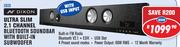 Dixon Ultra Silm 2.1 Channel Bluetooth Soundbar With Built-In Subwoofer SB20