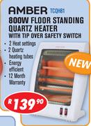Amber 800W Floor Standing Quartz Heater With Tip Over Safety Switch TCQH81