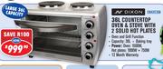 Dixon 36Ltr Countertop Oven & Stove With 2 Solid Hot Plates DNKHNE36N