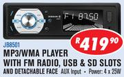 Jebson MP3/WMA Player With FM Radio, USB & SD Slots And Detachable Face JB8501