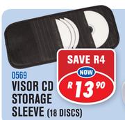 Visor CD Storage Sleeve 18 Discs 0569