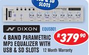 Dixon 4 Band Parametric MP3 Equalizer With USB & SD Slots EQUSB01