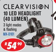 Clearvision 10 LED Headlight 40 Lumen MX-D101