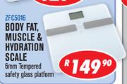 Amber Digital Body Fat, Muscle & Hydration Scale ZFC5016