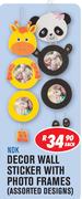 Decor Wall Sticker With Photo Frames Assorted Designs NDK-Each