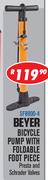 Beyer Bicycle Pump With Foldable Foot Piece SF8900-4