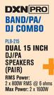 DXN Pro Dual 15" DJ/PA Speakers Pair PLB-215