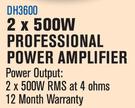 DXN Pro 2x500W Professional Power Amplifier DH3600