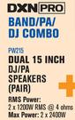 DXN Pro Dual 15" DJ/PA Speakers Pair PW215