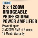 DXN Pro 2x 1200W Bridgeable Professional Power Amplifier DH7000