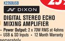 Dixon Digital Stereo Echo Mixing Amplifier K2260USB