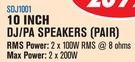Dixon 10" DJ/PA Speakers Pair SDJ1001