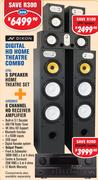 Dixon 5 Speaker Home Theatre Set SP95+ Dixon 6 Channel HD Receiver Amplifier AV6688HD