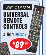 Dixon Universal Remote Controls 4 In 1 RM-301E