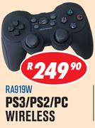 Rippa Game Controllers PS3/PS2/PC Wireless RA919W