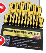 Dixon 18 Piece Crv Screwdriver Set
