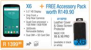X6 + Free Leather Cover & Glass Screen Protector For X6 & X6 Pro AP/X6PRB