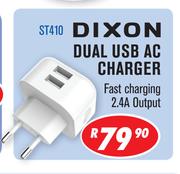 Dixon Dual USB AC Charger ST410
