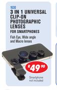 3 In 1 Universal Clip On Photographic Lenses For Smartphones 1630