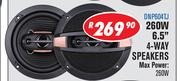 Dixon car Speakers 260W 6.5" 4 Way Speakers DNP604TJ