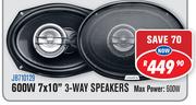 Jebson Car Speakers 600W 7x10" 3 Way Speakers JB710129