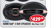 Dixon Car Speakers 420W 6x9" 4 Way Speakers DNP694TJ