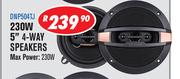 Dixon Car Speakers 230W 5" 4 Way Speakers DNP504TJ