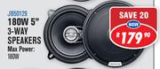 Jebson Car Speakers 180W 5" 3 Way Speakers JB50129