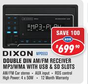 Dixon Double Din AM/FM Receiver MP3/WMA With USB & SD Slots MP0553