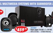 Dixon 2.1 Channel Multimedia Systems with Subwoofer & 2 Speakers DN3108DF