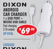 Dixon Android Car Charger 1 x USB Port + Micro USB Cable UP-511AL