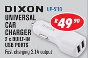 Dixon Universal Car Charger 2 x Built-in USB Ports UP-511B