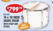 Sanchez 14X10 Inch Snare Drum With Strap And Sticks MD-602